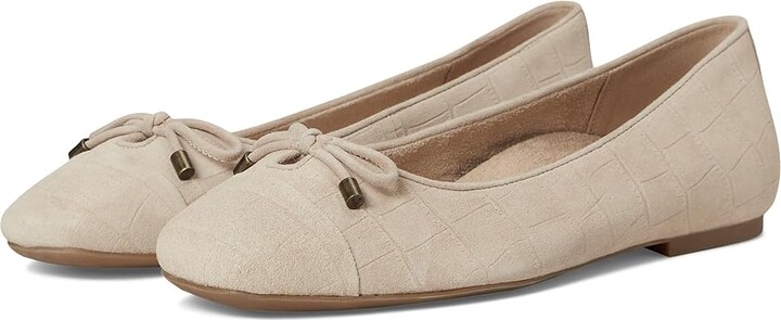VIONIC Klara Women's Shoes Lucid Beige Croc Sde : 7.5 W, Suede