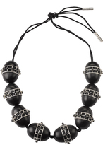 Thumbnail for your product : Josie Natori Acacia Wood With Silver Round Cage Necklace