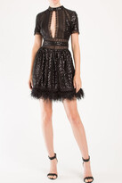 Thumbnail for your product : ZUHAIR MURAD Sequins Lace and Feathered Mini Dress