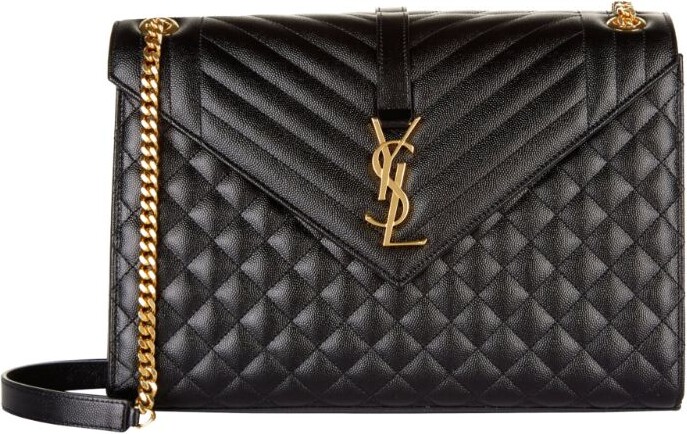 Elevate Your Style: Saint Laurent Quilted Leather Large Envelope Shoulder  Bag