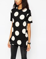 Thumbnail for your product : ASOS Oversized Spot Tunic With Side Splits