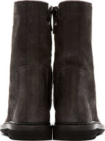 Thumbnail for your product : Rick Owens Black Brushed Leather Creeper Boots