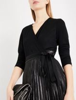 Thumbnail for your product : Diane von Furstenberg Heavyn jersey and metallic wrap gown