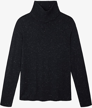 The White Company Womens Midnight Sparkle Funnel-Neck Cotton-Blend Jumper Xl
