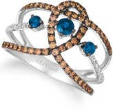 Thumbnail for your product : LeVian Blueberry Sapphire (1/3 ct. t.w.) & Diamond (1/2 ct. t.w.) Looped Statement Ring in 14k White Gold