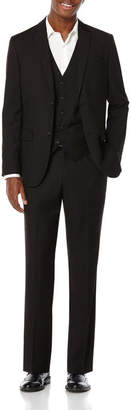 Perry Ellis Big & Tall Solid Black Suit