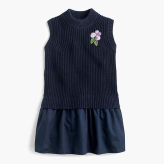J.Crew Girls' flower-embroidered sweater jumper