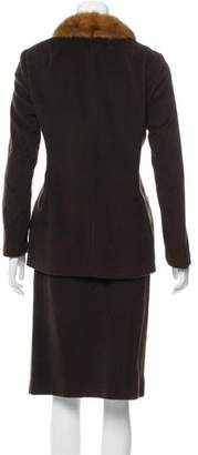 Dolce & Gabbana Fur-Trimmed Angora Skirt Suit