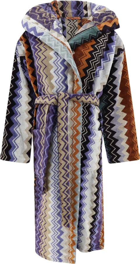 Missoni Home Giacomo belted hooded bathrobe