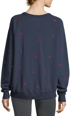 The Great The College Sweatshirt w/ Mini Heart Embroidery