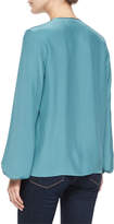 Thumbnail for your product : Clover Canyon Laser-Cut-Bib Peasant Top, Teal