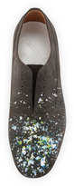 Thumbnail for your product : Maison Margiela Paint-Splatter Laceless Oxford Shoe, Charcoal