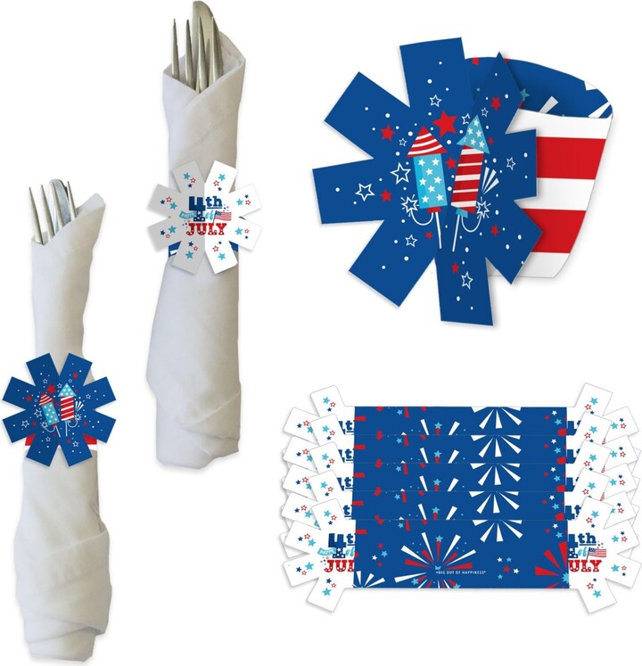 Big Dot Of Happiness Firecracker 4th of July Red, White and Royal Blue