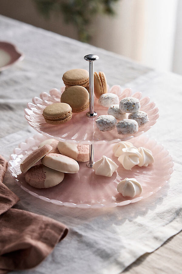 Scalloped Glass Serving Stand at Terrain