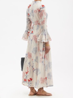 Emporio Sirenuse - Tracey Spring Flowers-print Cotton Dress - White Print