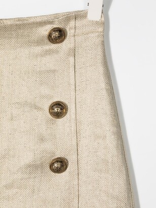 Balmain Kids Button-Embellished Mini Skirt