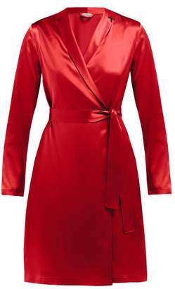 La Perla Carmine Silk Satin Robe - Womens - Red