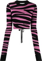 Zebra-Knit Cropped Jumper 