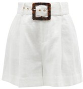 Thumbnail for your product : STAUD Beverly Belted Linen Shorts - White