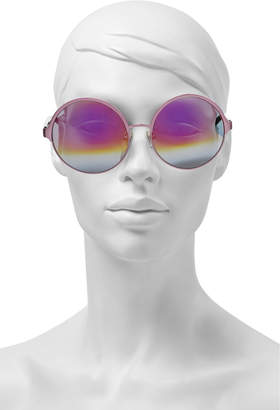 Matthew Williamson Round-frame Metal And Acetate Mirrored Sunglasses