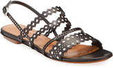 Thumbnail for your product : Alaia Flat Laser-Cut Chamois Slingback Sandals