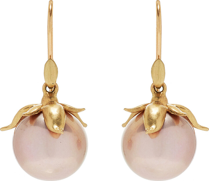 Annette Ferdinandsen Large Berry 14K Yellow Gold Pearl Earrings
