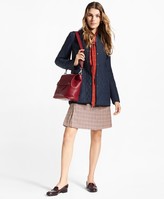 Thumbnail for your product : Brooks Brothers Petite Houndstooth-Checked Stretch-Wool Pleated Skirt