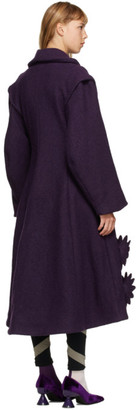 Paula Canovas Del Vas Purple Celine Flower Coat