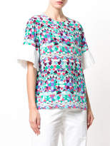 Thumbnail for your product : Emilio Pucci printed pleated-trim top