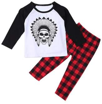 Susenstone 1Set Infant Toddler Baby Boys Printed T-shirt Tops+Pants Outfits Clothes
