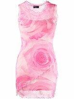 Thumbnail for your product : Blumarine Rose-Print Mesh Dress