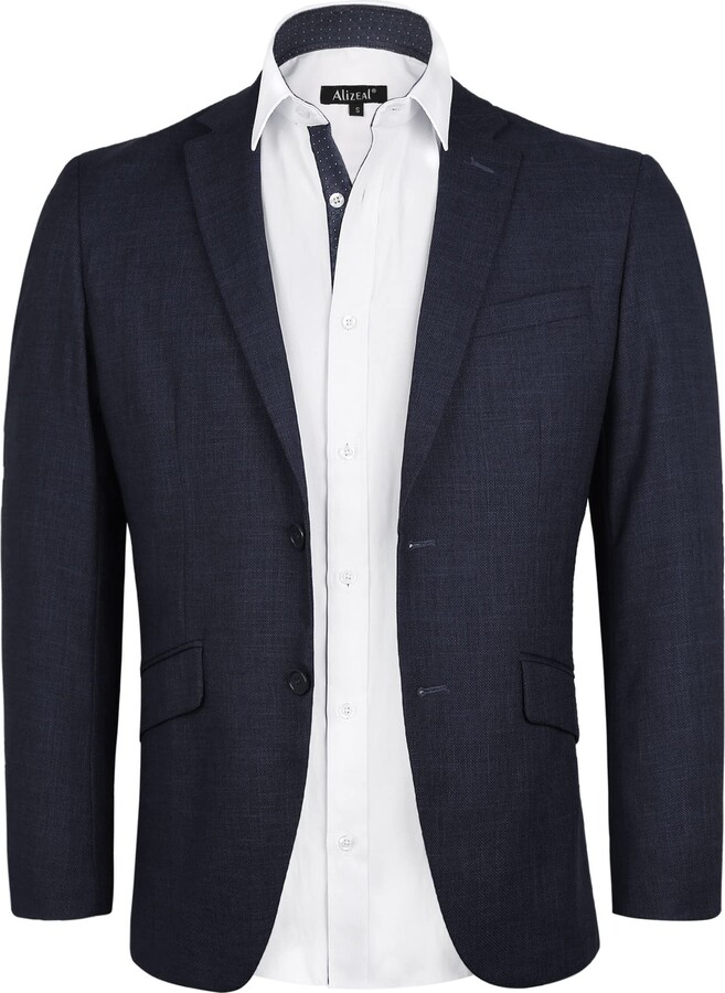 Alizeal Mens Business Casual Blazers Lightweight Two Buttons Regular