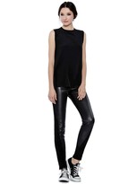 Thumbnail for your product : Alice + Olivia Leather High Waist Front Zip Angle Panel Legging