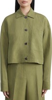 Silk & Linen Crop Shirt Jacket 