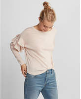 Thumbnail for your product : Express marled double ruffle sleeve tee