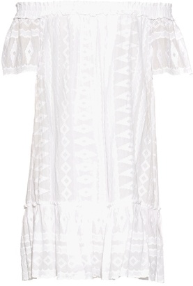 Rebecca Taylor Off-the-shoulder embroidered cotton dress