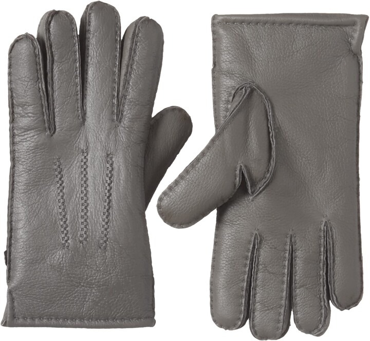 Grey MENS Soft Leather Gloves by RJM Gl231 BLACK 