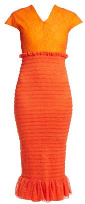Emilio De La Morena Tamara Dionne Silk Blend Smocked Dress - Womens - Orange
