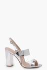 boohoo-boohoo megan block heel clear insert heels