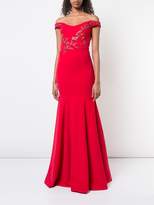 Thumbnail for your product : Marchesa Notte embroidered bardot dress