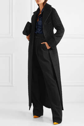 Akris Double-breasted Wool, Alpaca And Silk-blend Coat - Black