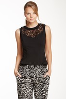 Thumbnail for your product : Rebecca Taylor Ponte & Lace Tank