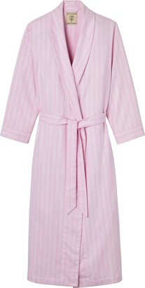 British Boxers - Women's Westwood Pink Stripe Brushed Cotton Dressing Gown
