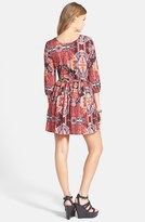 Thumbnail for your product : Babydoll Band of Gypsies Print Dress (Juniors)
