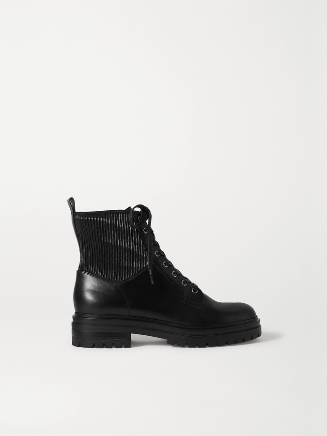 Gianvito Rossi Martis 40 Leather Ankle Boots - Black