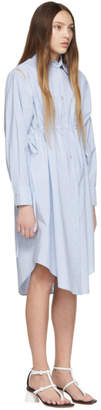 MM6 MAISON MARGIELA Blue and White Stripe Cotton Open Sleeve Dress