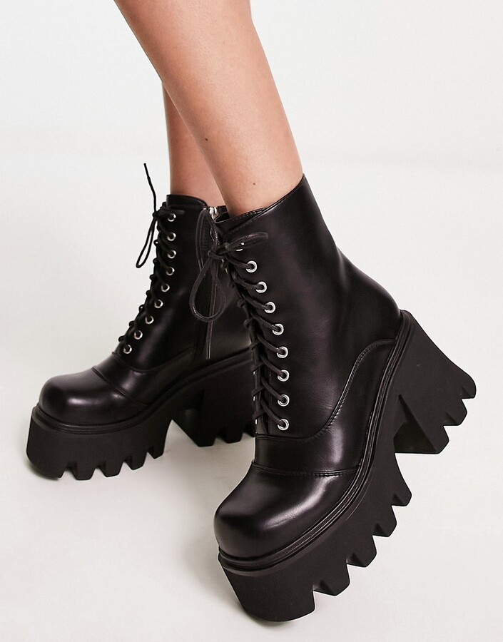 Lamoda Game On chunky ankle boots in black - ShopStyle