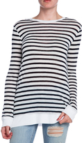 Thumbnail for your product : Alexander Wang T BY Striped Rayon Linen Long Sleeve Tee
