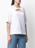 Thumbnail for your product : Ganni twist-detail cotton T-shirt