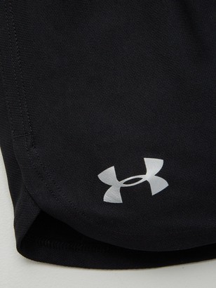 Under Armour Girls Play Up Solid Shorts - Black Silver